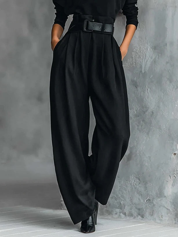 Ginevra | Ensemble Col Roulé Noir et Pantalon Droit