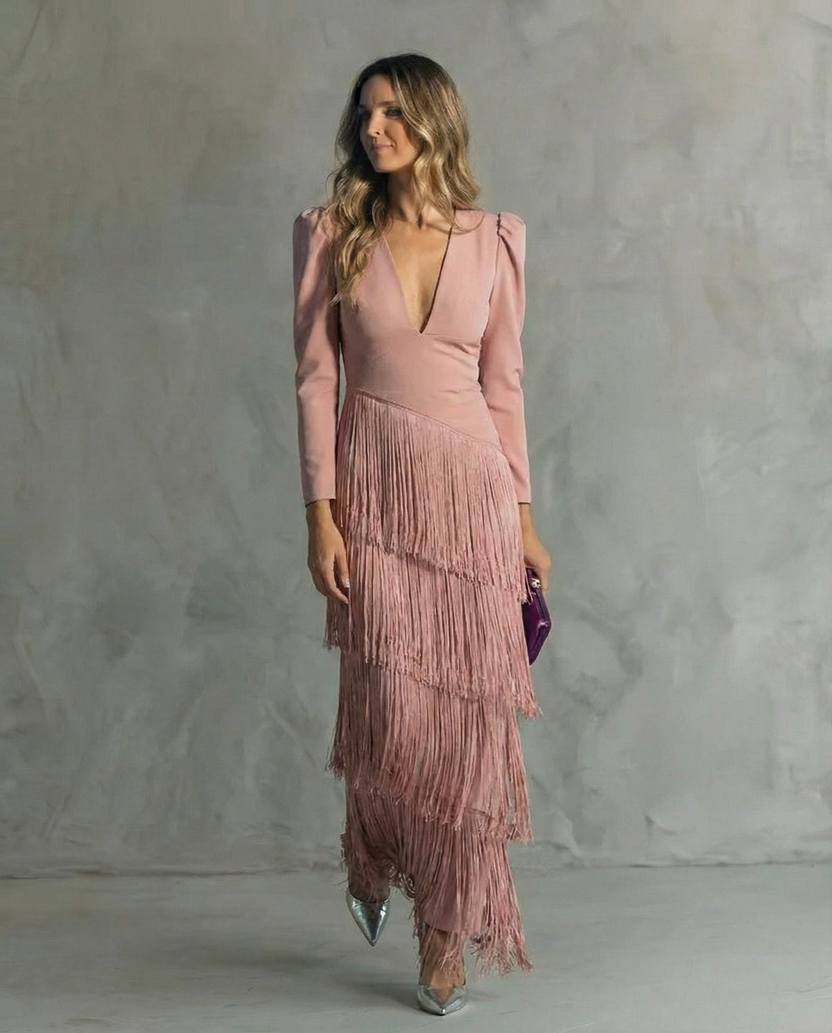 Chiara | Robe Élégante à Manches Franges
