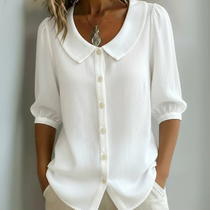 Blouse décontractée de couleur unie