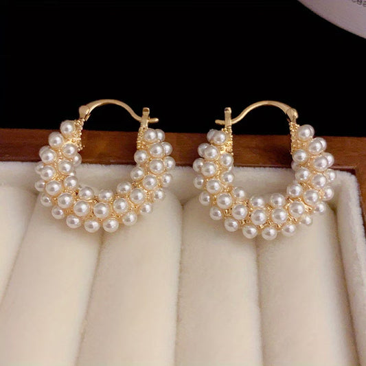 Boucles d'Oreilles Créoles Superposées en Perles