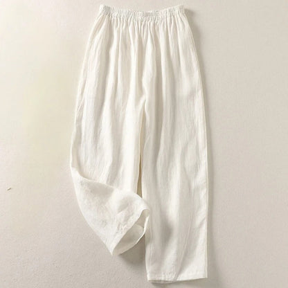 Amalia™ - Pantalon fluide en coton et lin