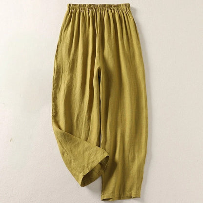 Amalia™ - Pantalon fluide en coton et lin