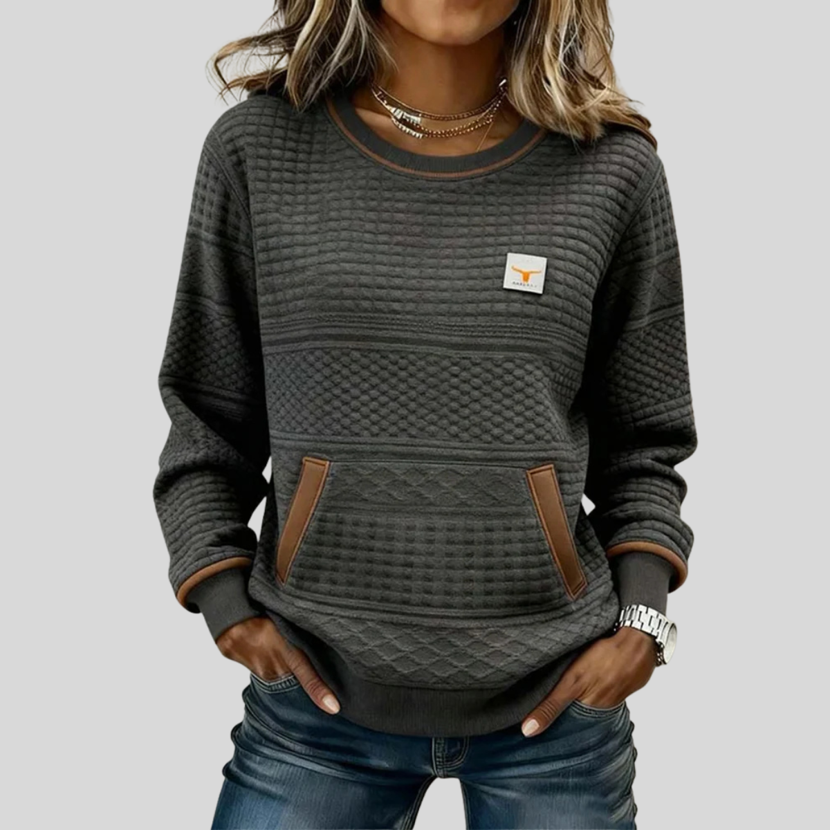 Noelle™ | Sweat col rond color block