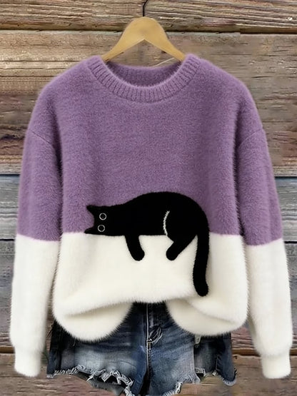 Cristina | Pull oversize élégant avec un chat