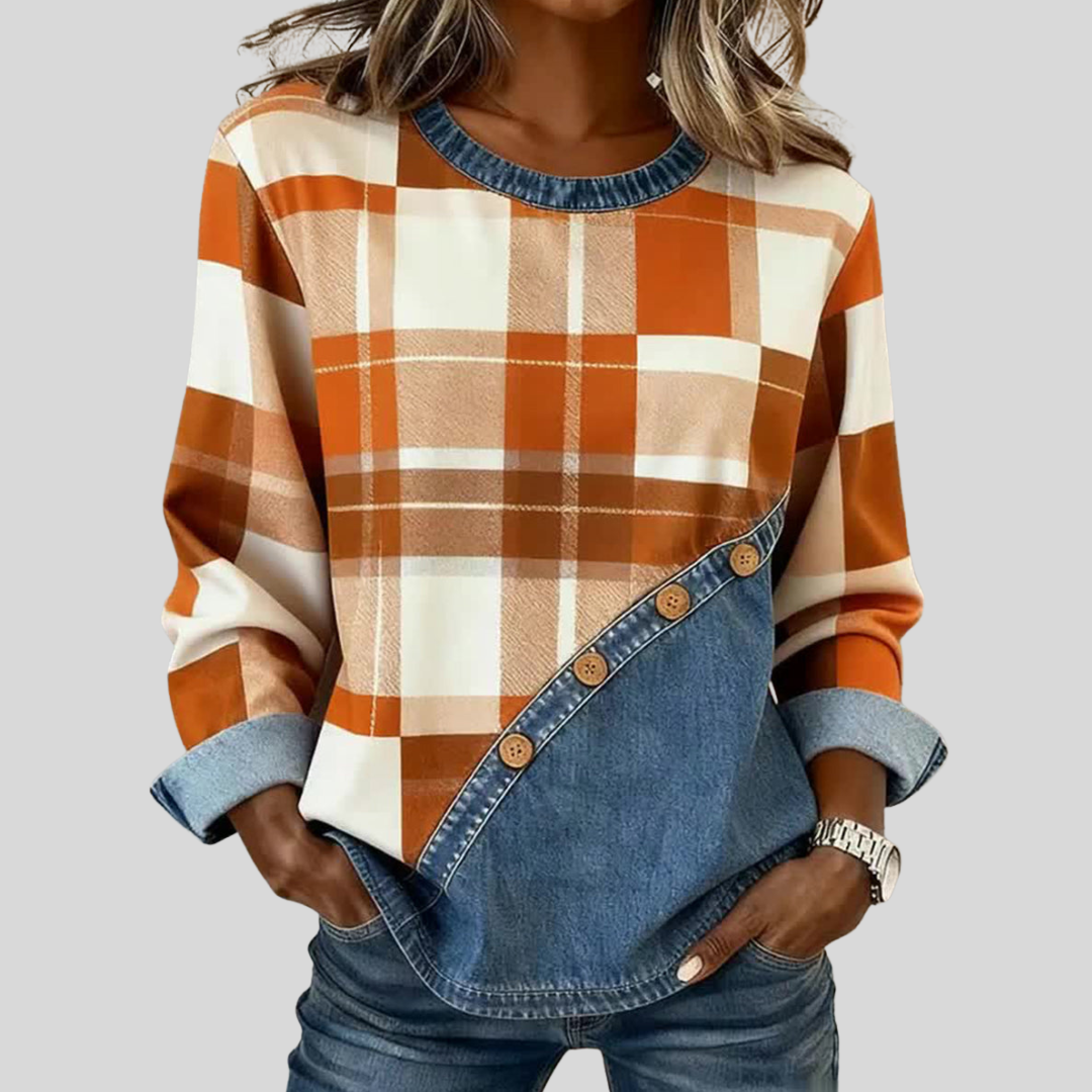 Faylen™ | Haut pull patchwork