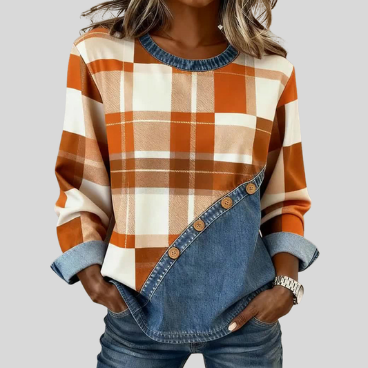 Faylen™ | Haut pull patchwork