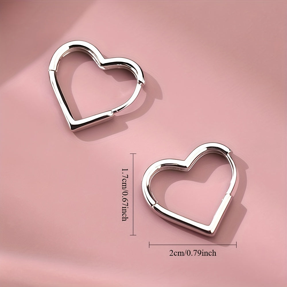 Pilar - Boucles d'Oreilles Dorées en Forme de Cœur en Acier Inoxydable