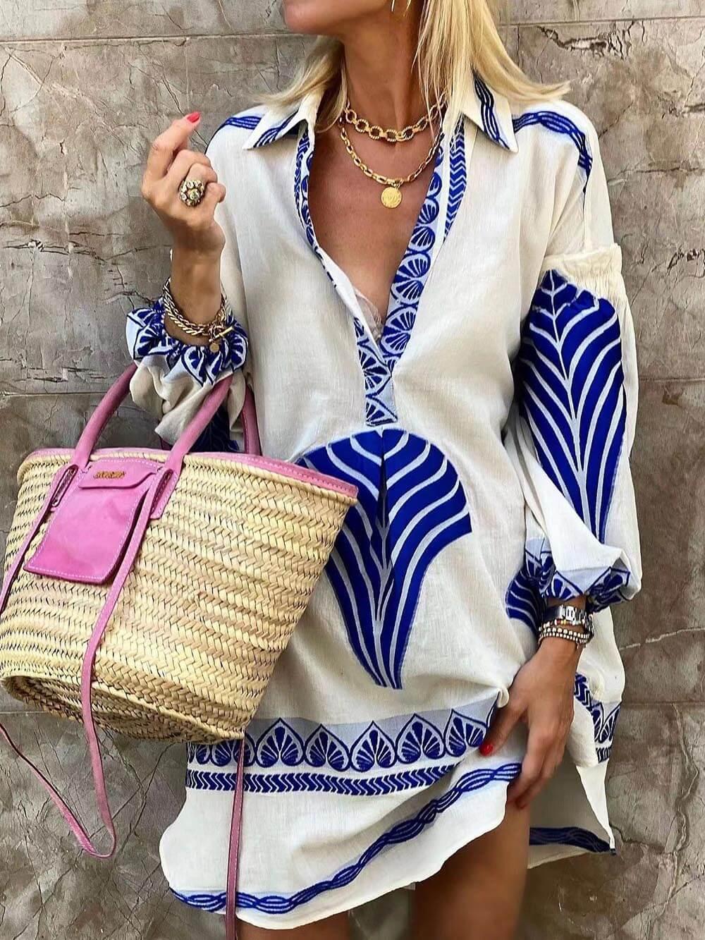 Françoise - Mini-robe de fête à imprimé simple