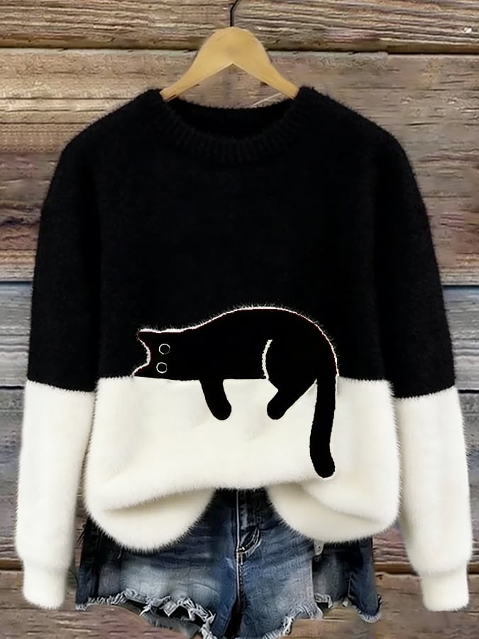 Cristina | Pull oversize élégant avec un chat