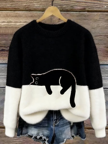 Cristina | Pull oversize élégant avec un chat