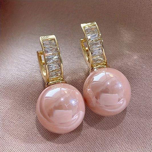 Boucles d'Oreilles en Perle Rose