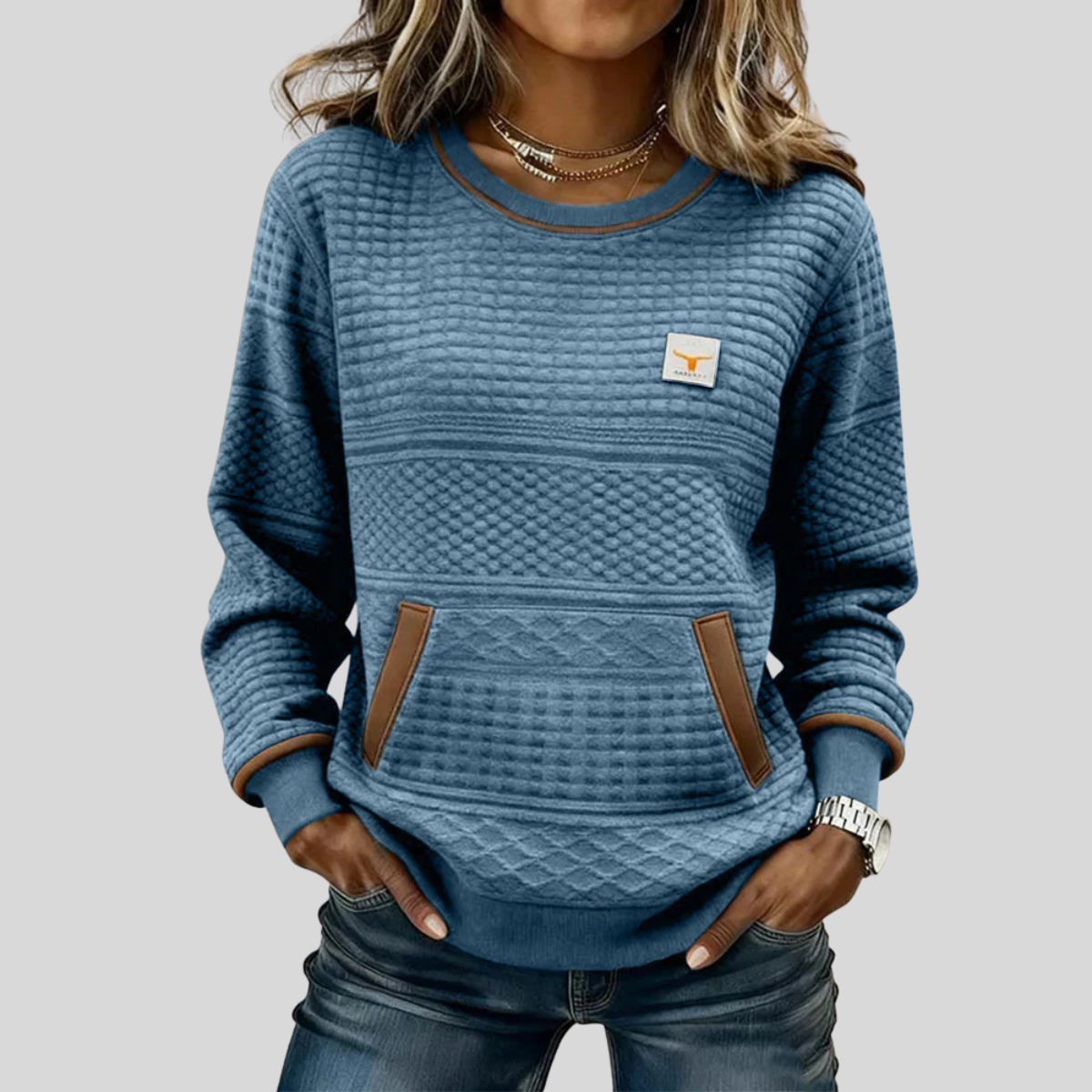 Noelle™ | Sweat col rond color block