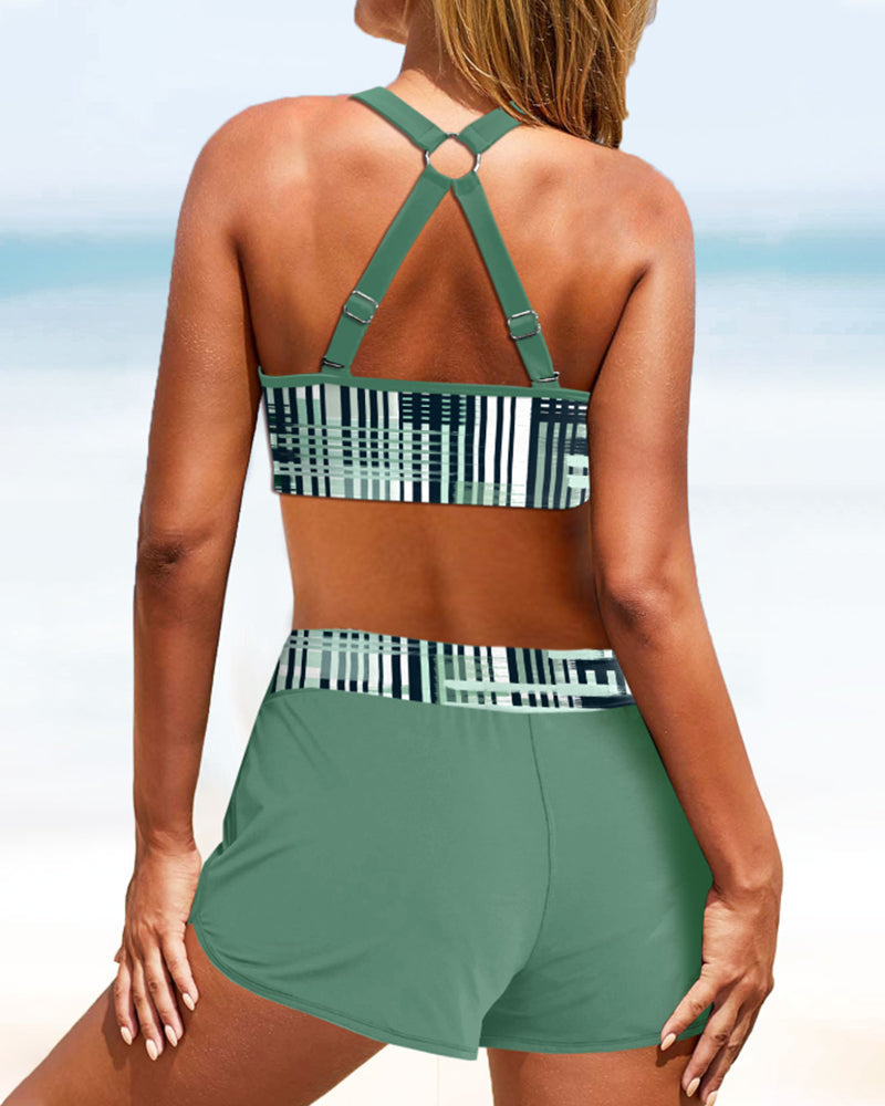 Janette - Bikini taille haute rayé