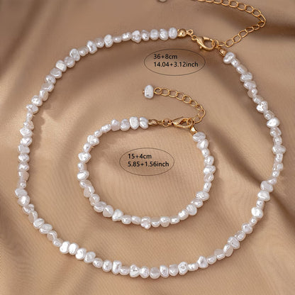 Ensemble Collier et Bracelet en Perles Baroques