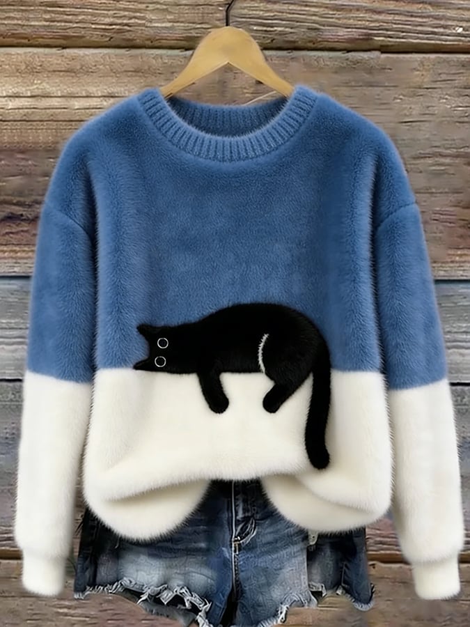 Cristina | Pull oversize élégant avec un chat