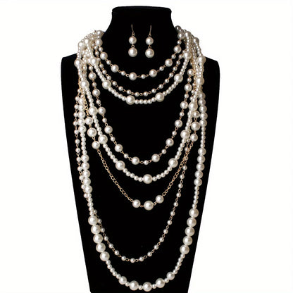 Set di Dichiarazione in Perle Multi-Layer Boho