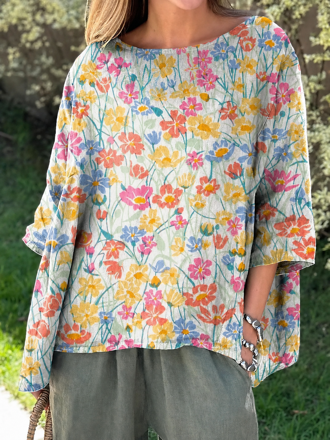 Chemisier Fleuri Tropical Multicolore