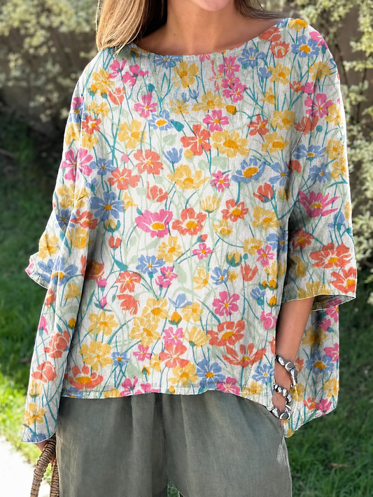 Chemisier Fleuri Tropical Multicolore