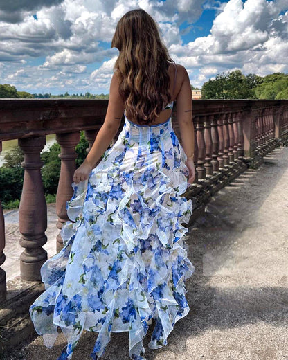 Uri | Robe Midi Fleurie à Volants