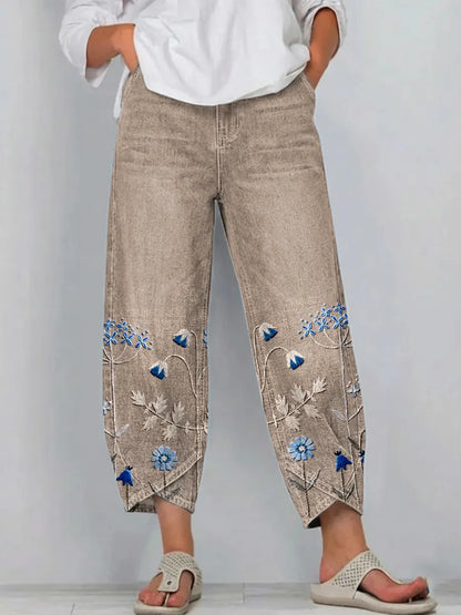 Aven | Pantalon décontracté brodé