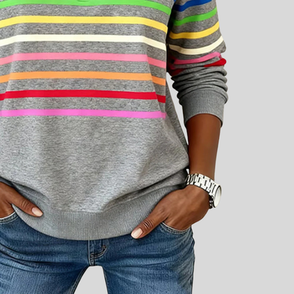 Prismette™ | Sweat quart-zippé à rayures colorées