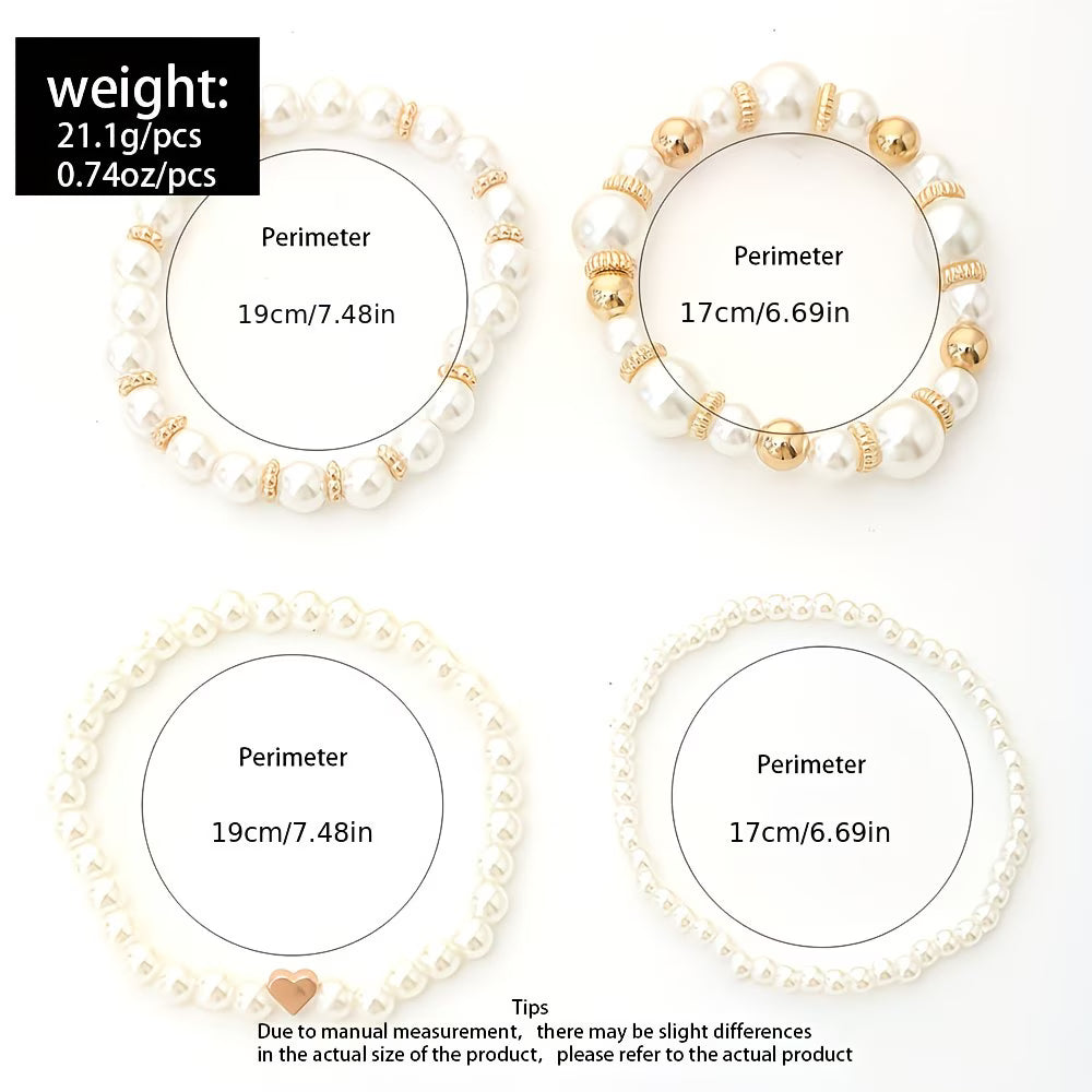 Ensemble de 4 Bracelets Empilables en Perles