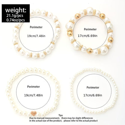 Ensemble de 4 Bracelets Empilables en Perles
