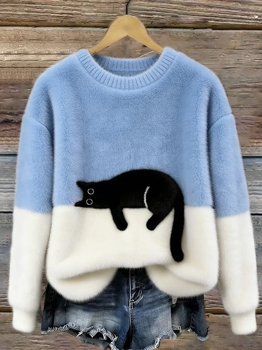 Cristina | Pull oversize élégant avec un chat