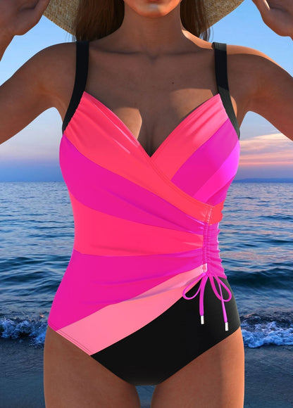 Maillot de bain de luxe imprimé coloré à décolleté croisé