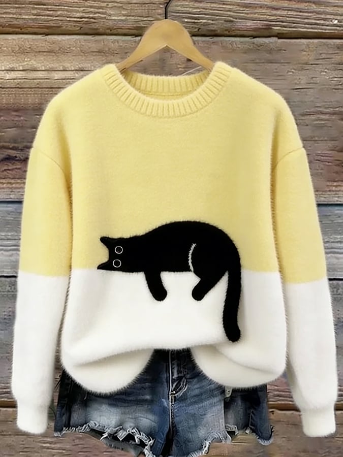 Cristina | Pull oversize élégant avec un chat