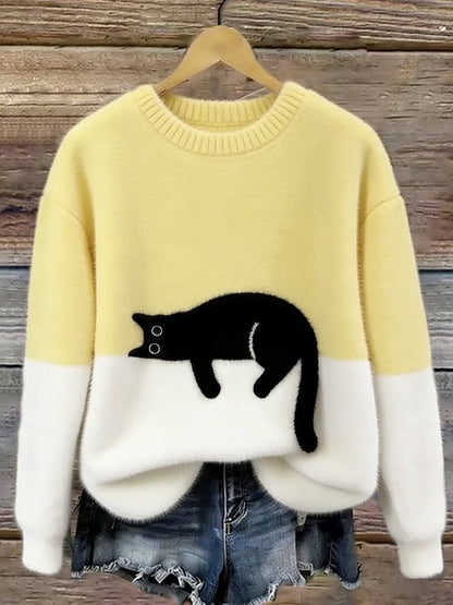 Cristina | Pull oversize élégant avec un chat