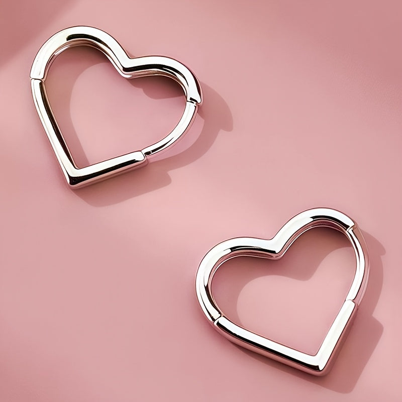 Pilar - Boucles d'Oreilles Dorées en Forme de Cœur en Acier Inoxydable