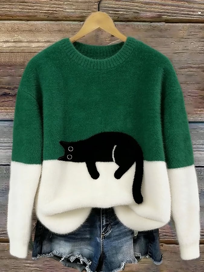 Cristina | Pull oversize élégant avec un chat