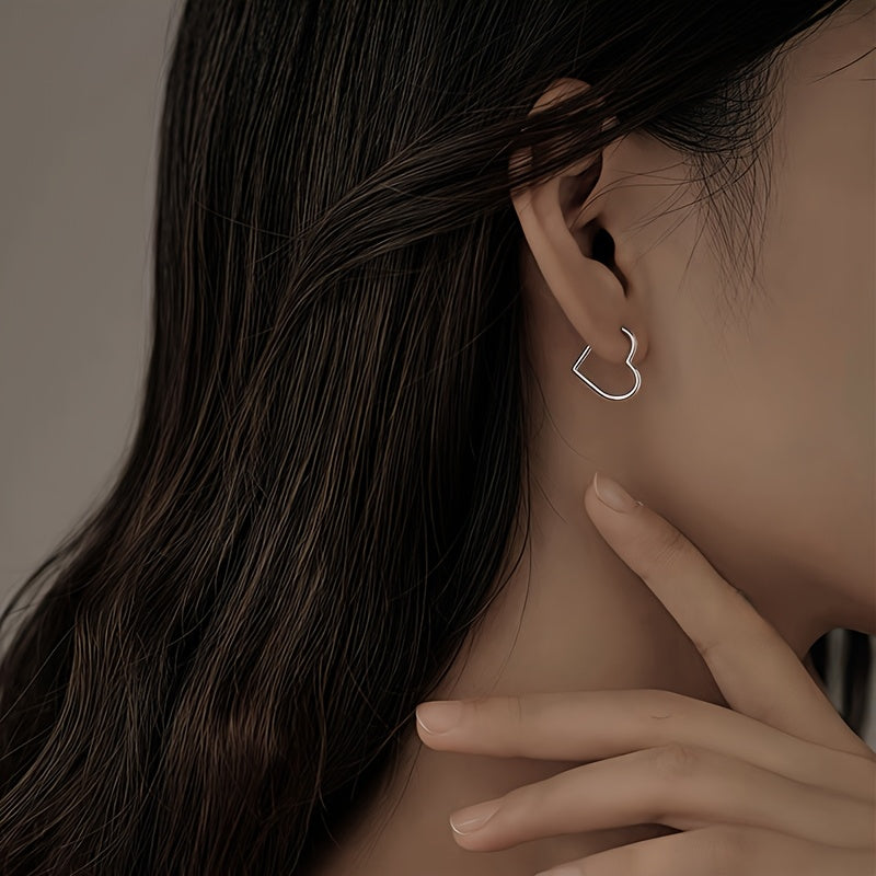 Pilar - Boucles d'Oreilles Dorées en Forme de Cœur en Acier Inoxydable