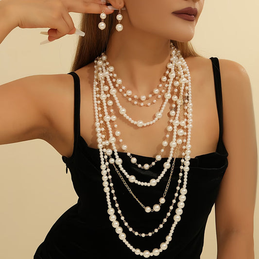Ensemble Statement en Perles Multi-Rangs Boho