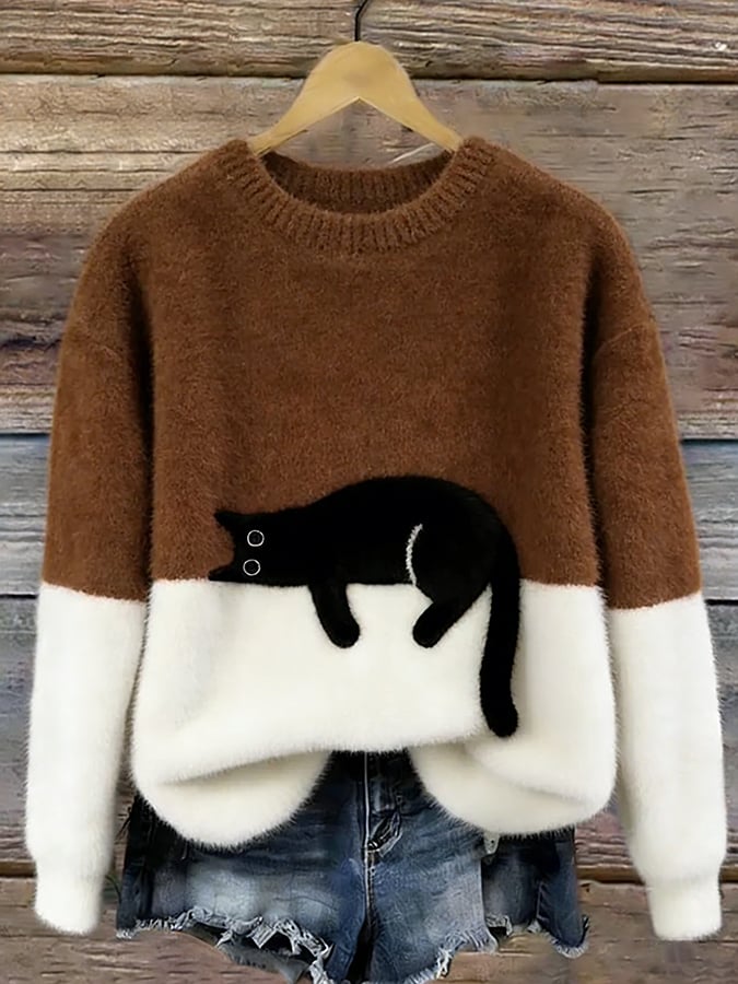 Cristina | Pull oversize élégant avec un chat