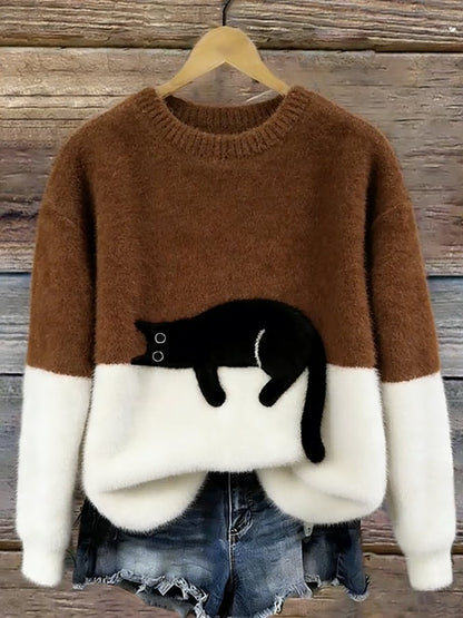 Cristina | Pull oversize élégant avec un chat