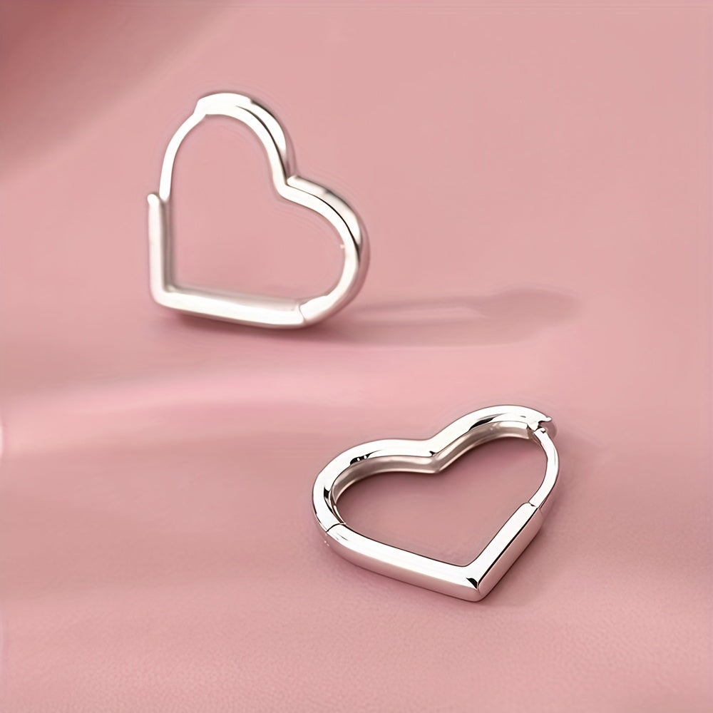 Pilar - Boucles d'Oreilles Dorées en Forme de Cœur en Acier Inoxydable