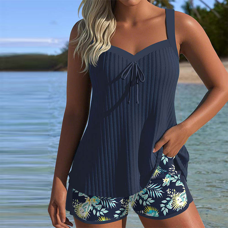 Bloom | Tankini rayé avec pantalon de plage deux pièces