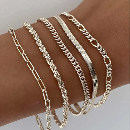 Émilie - Ensemble de 5 Bracelets en Or