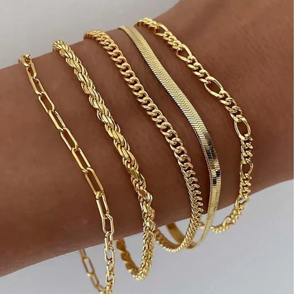 Émilie - Ensemble de 5 Bracelets en Or
