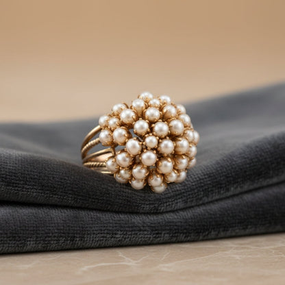 Anello in Oro con Perla Intarsiata Classico