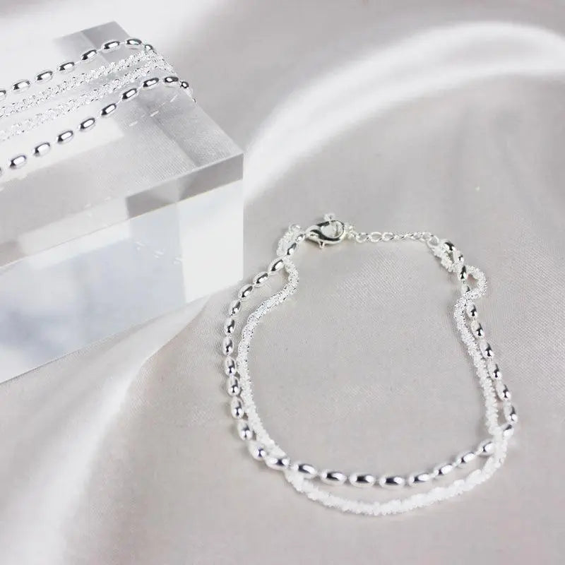 Amparo - Ensemble de Bracelets Argentés Élégants avec Pierres de Zircone