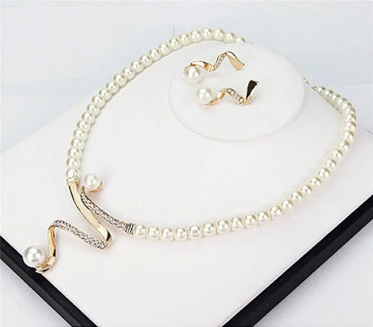 Fabiola - Ensemble Collier et Boucles d'Oreilles avec Perles Naturelles