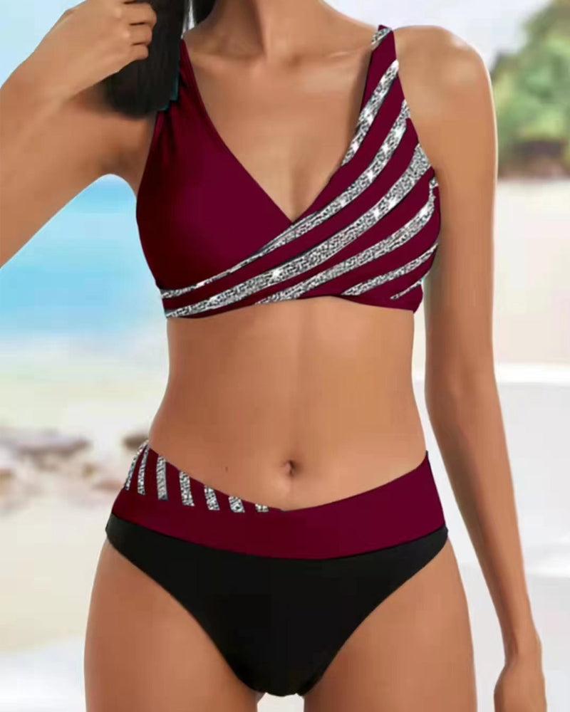Mona - Bikini imprimé dans des tons chauds