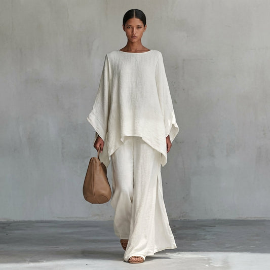 Cristina | Ensemble Deux Pièces à Manches Longues et Pantalon Large