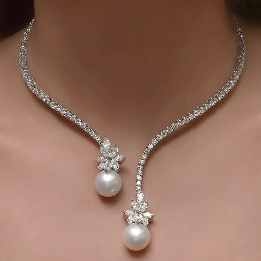 Valentine - Collier Élégant avec Perles en Argent Sterling
