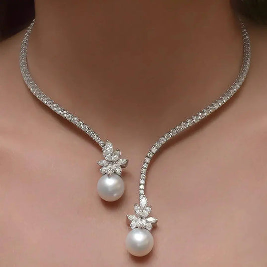 Valentine - Collier Élégant avec Perles en Argent Sterling