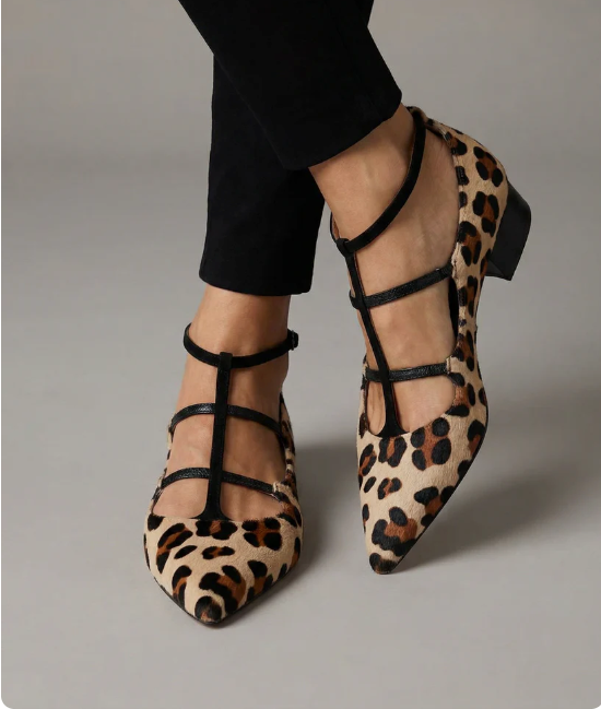 Franca - Chaussures à talon et bride léopard