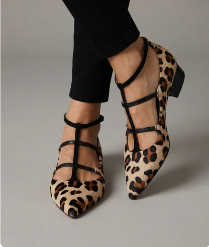 Franca - Chaussures à talon et bride léopard